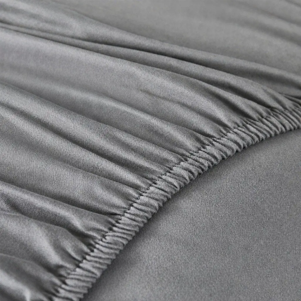 Mattress Topper King Single Fitted Charcoal Bamboo Charcoal Fibre 1000GSM Elastic Skirt