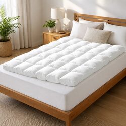 Mattress Topper King Bed Pillowtop Medium Soft 4-5cm Thick Anti-Allergy Dust