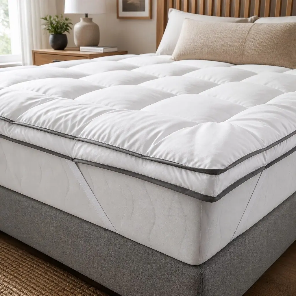Mattress Topper Polyester Single Bed 4-5cm Thick White Soft Comfort