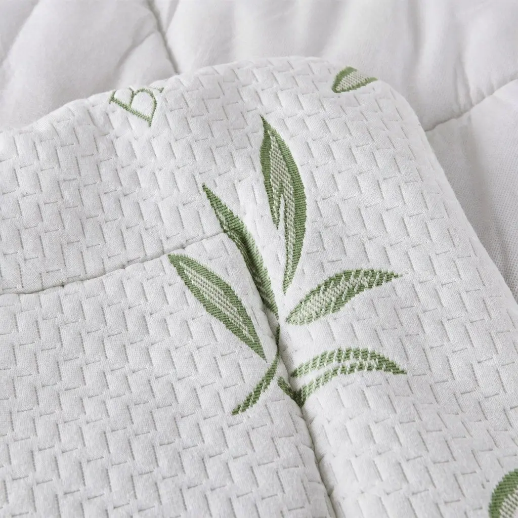 Bamboo Pillowtop Mattress Topper Double Fitted 190cm x 137cm White