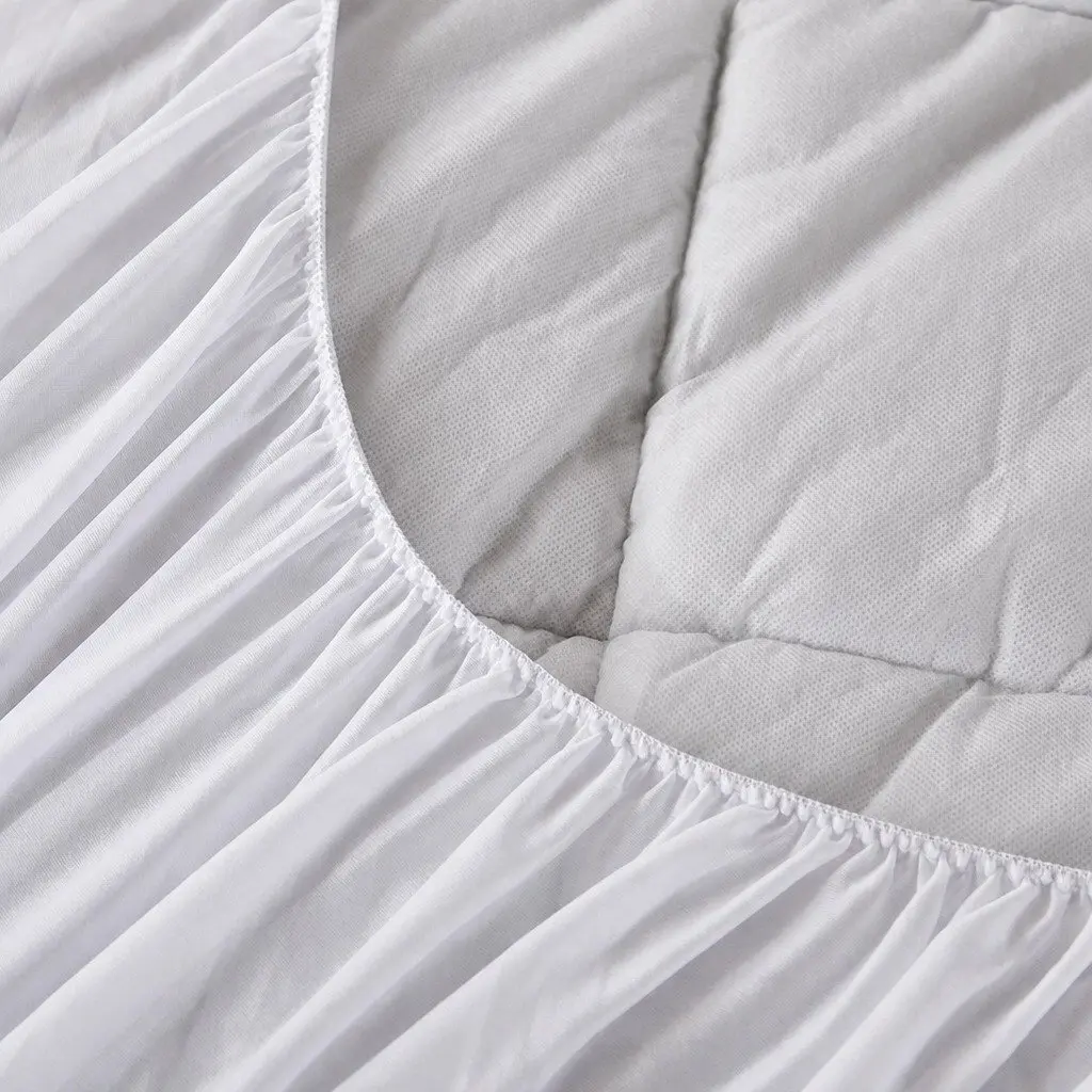Bamboo Pillowtop Mattress Topper Double Fitted 190cm x 137cm White