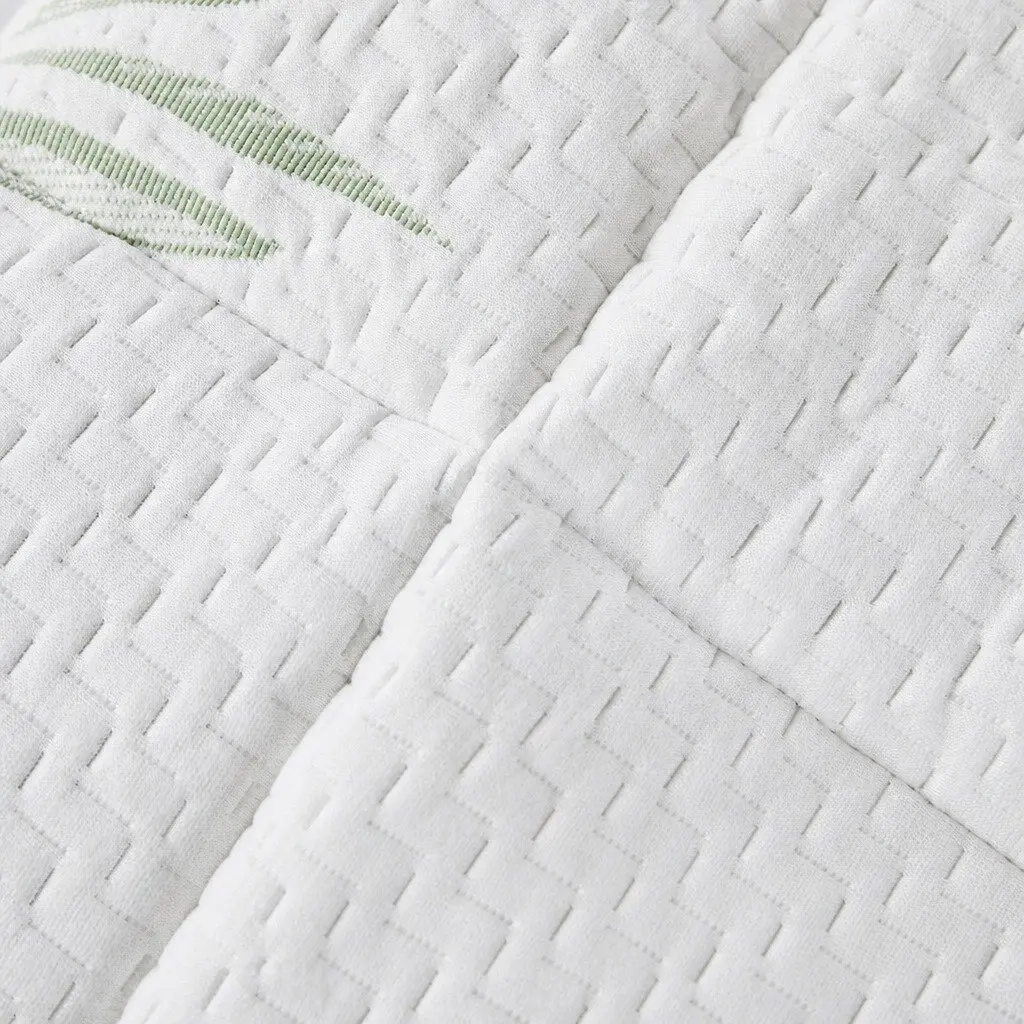 Bamboo Pillowtop Mattress Topper Queen Size Fitted Cooling White