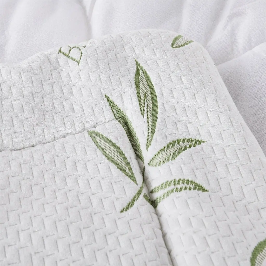 Single Bamboo Pillowtop Mattress Topper Fitted Cooling Protector Bedding