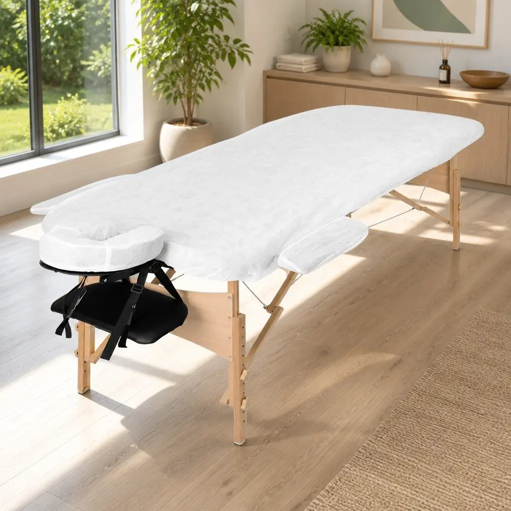 Portable Massage Table Wooden 75cm Wide 3 Fold Black