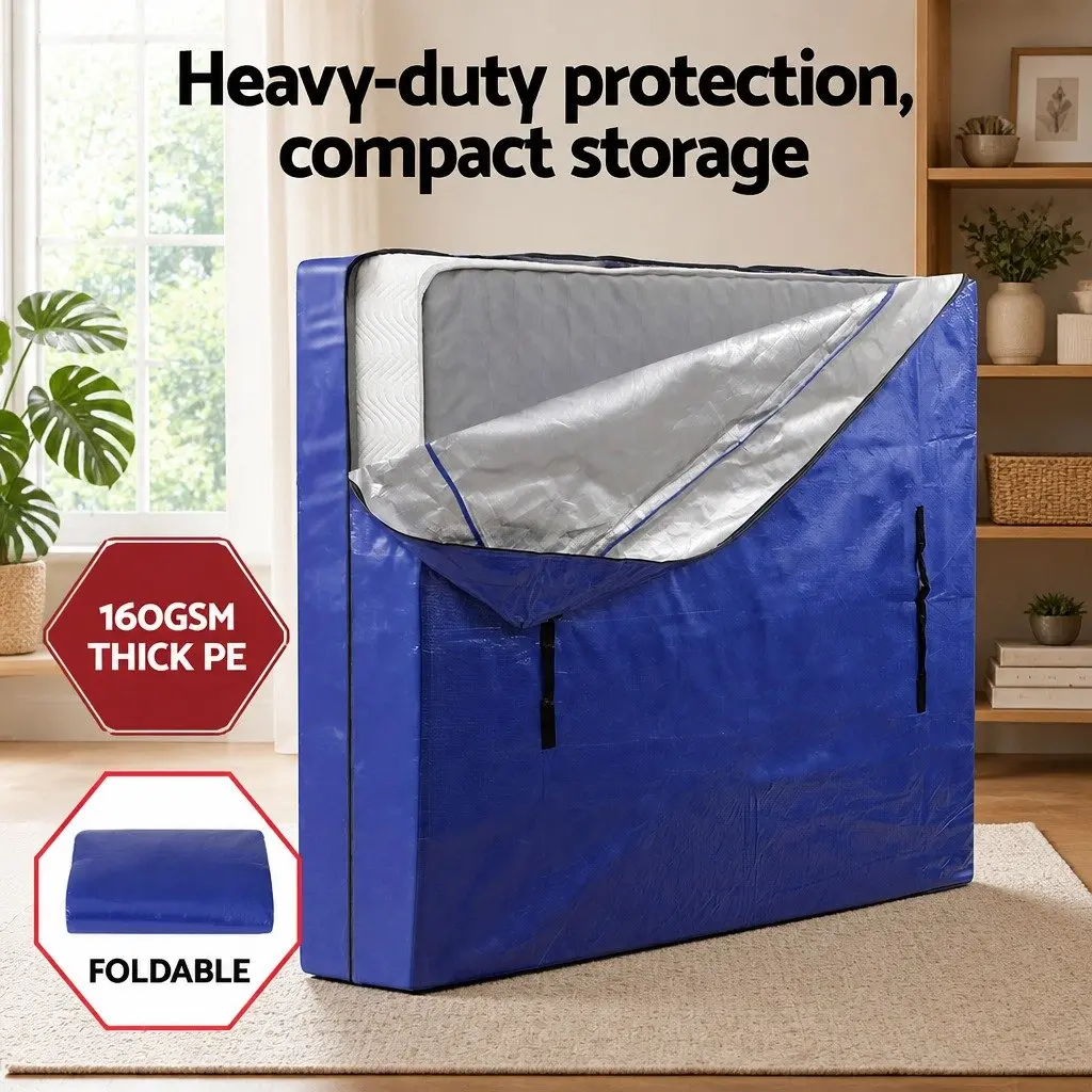 Mattress Bag Heavy-Duty Waterproof Double Size Blue