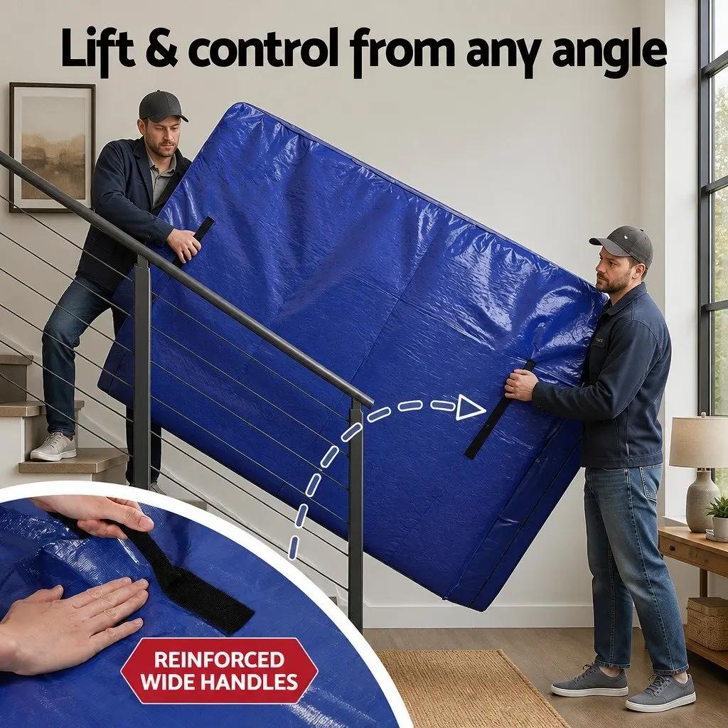 Mattress Bag Heavy-Duty Waterproof Double Size Blue