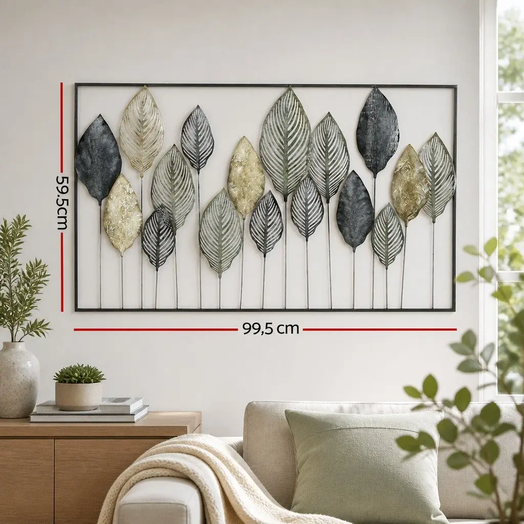 Metal Wall Art Hanging Sculpture Leaf Tree of Life Design Home Decor 3D Framed