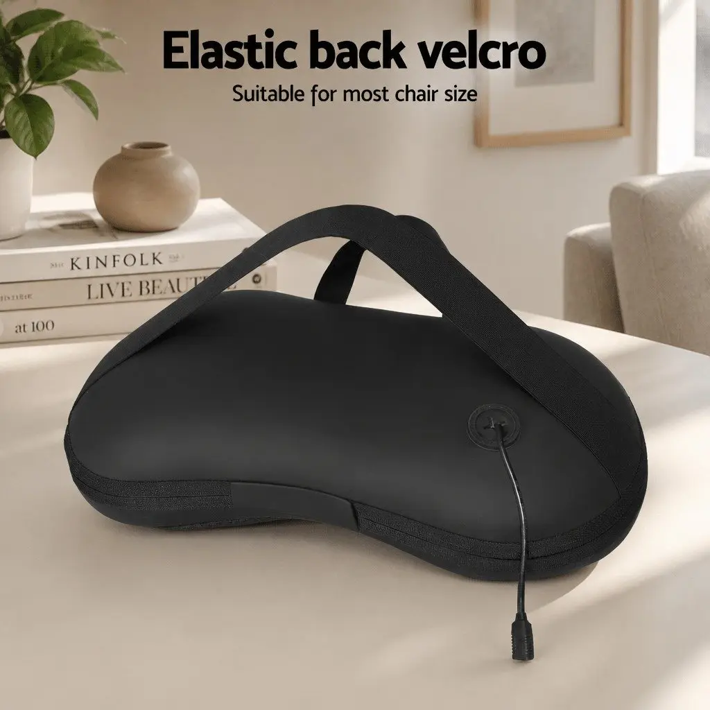 Neck Massager Electric Shiatsu PU Leather Black 34cm x 12cm x 17cm