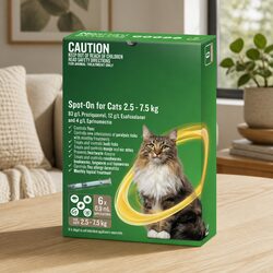 Spot-on Cats Monthly Treatment for Fleas and Ticks 6 Pack