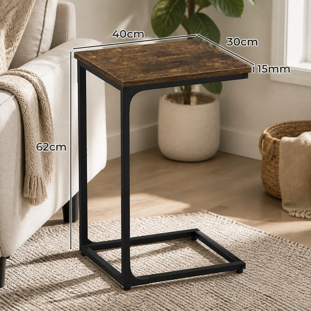 C-Shaped End Table Side Sofa Coffee Laptop Overbed Industrial Mobile Furniture