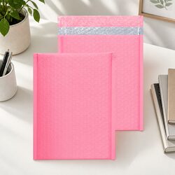Versatile 100-Pack Pink Bubble Mailers for Home and Office