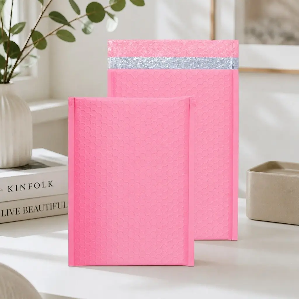 Bubble Padded Mailer Self Seal 215x280mm Pink Lightweight Protective Envelope