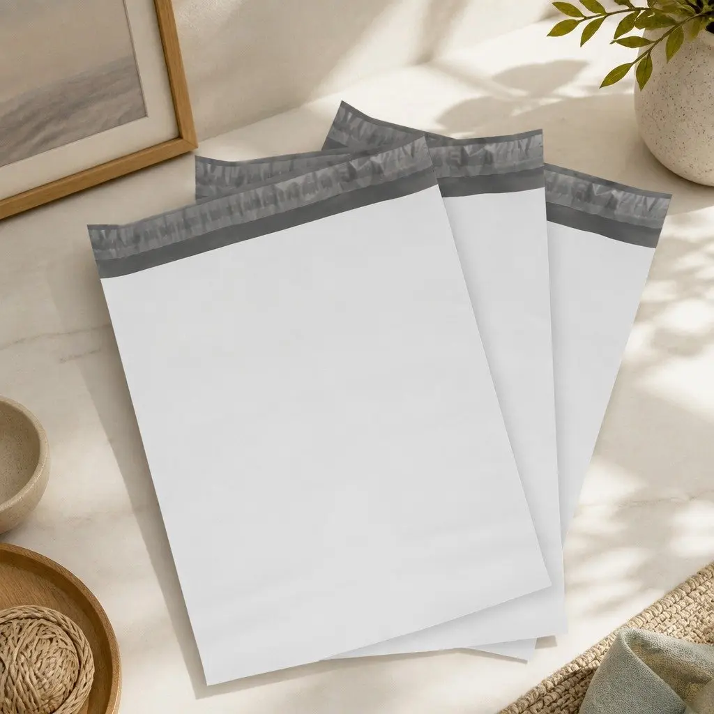 310x405mm White Poly Mailer Self-Sealing Bag 100 Pack Ecommerce