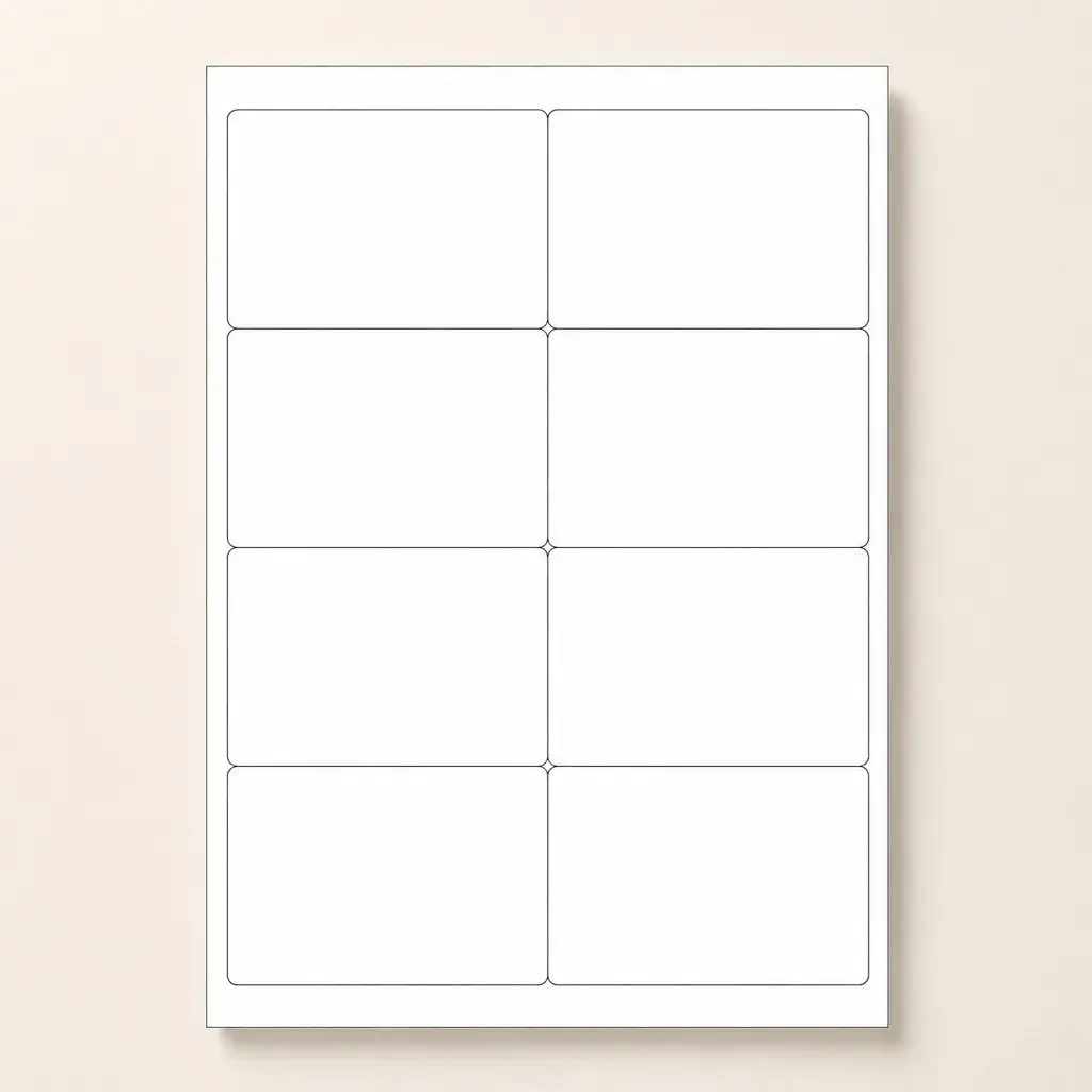 A4 Matte White 8 Up Self Adhesive Label Sheets for Inkjet and Laser Printers Die Cut