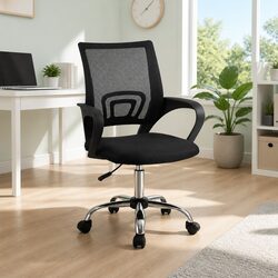 Mesh Office Chair Mid Back Breathable Ergonomic Executive Desk Seat with Chrome