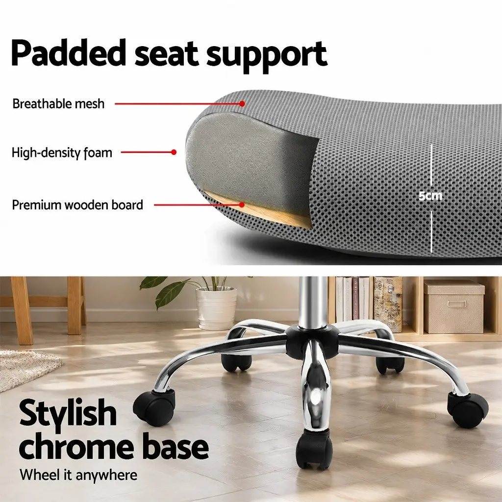 Mid Back Mesh Office Chair Grey Breathable Ergonomic Desk Chair 360 Swivel