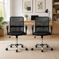Mesh Office Chair Mid Back Black 360° Rotatable Tilt Height Adjustable