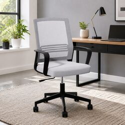 Mesh Office Chair Computer Gaming Desk Chairs Work Study Mid Back Grey