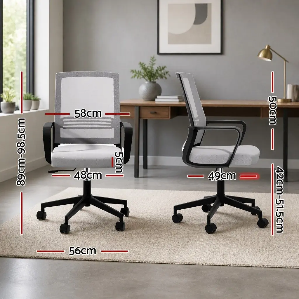 Mesh Office Chair Computer Gaming Desk Chairs Work Study Mid Back Grey
