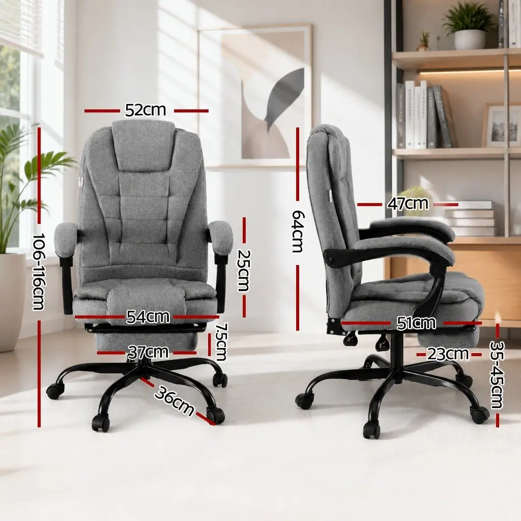 Office Chair High Back Fabric Grey