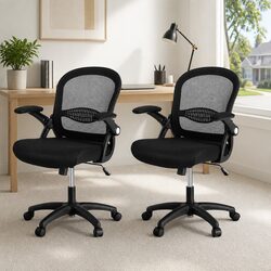 Mesh Office Chair Computer Desk Gaming Chair Mid Back Black Study Work 2x