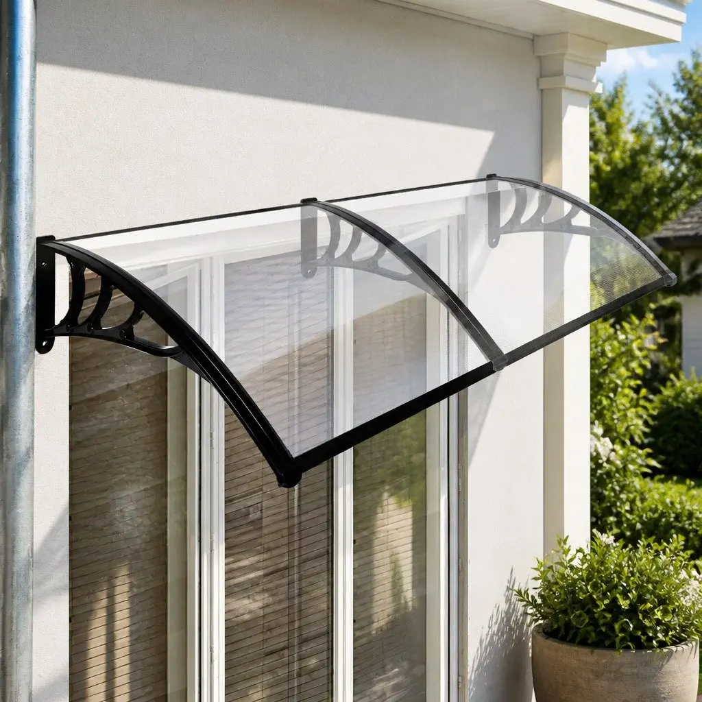 Window Door Awning Transparent Polycarbonate Panel 1M x 2.4M Outdoor Shade