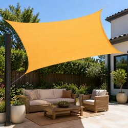 5m x 5m Rectangle Sun Shade Sail for Gardens and Patios
