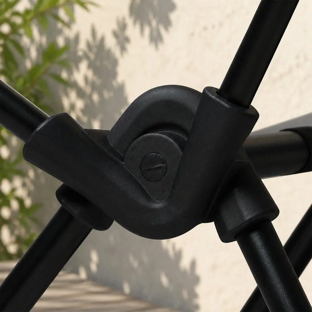 Folding Camping Chair Portable Steel Frame Black 57cm W x 55cm D x 88cm H