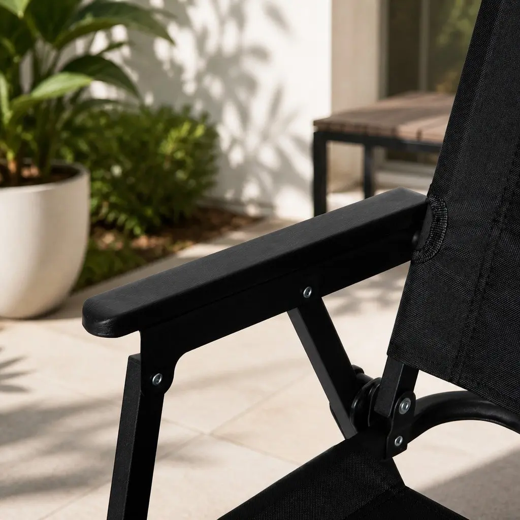 Folding Portable Lightweight Camping Chair Black 4 Piece
