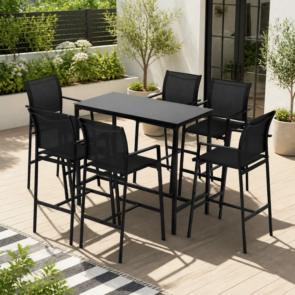 7-Piece Patio Bar Stools Dining Set