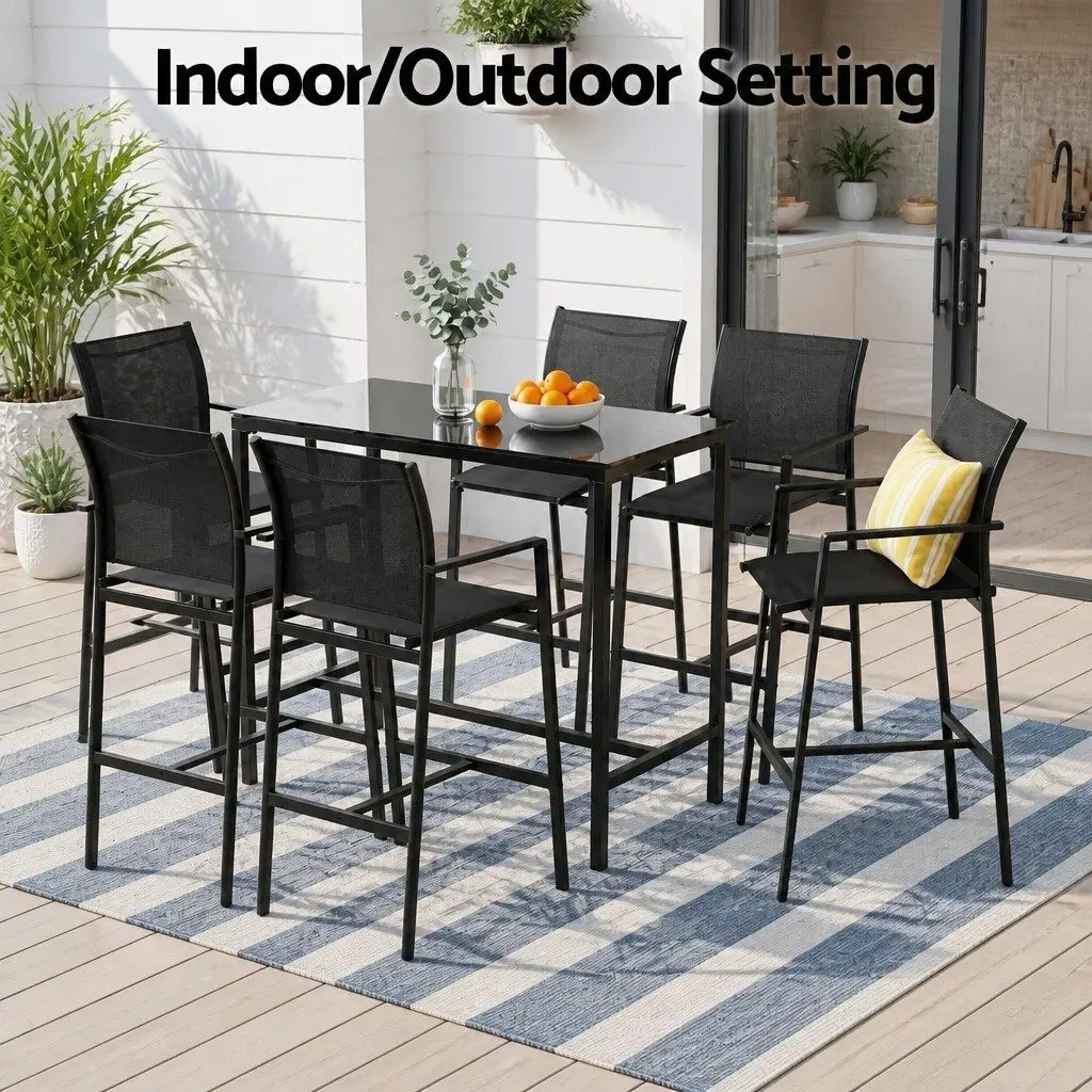 7-Piece Patio Bar Stools Dining Set