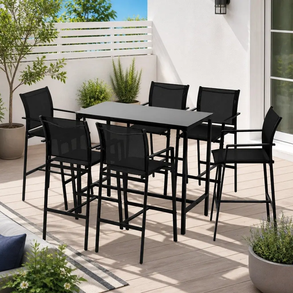 7-Piece Patio Bar Stools Dining Set