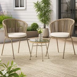 Practical 3 Piece Bistro Set for Any Outdoor Setting