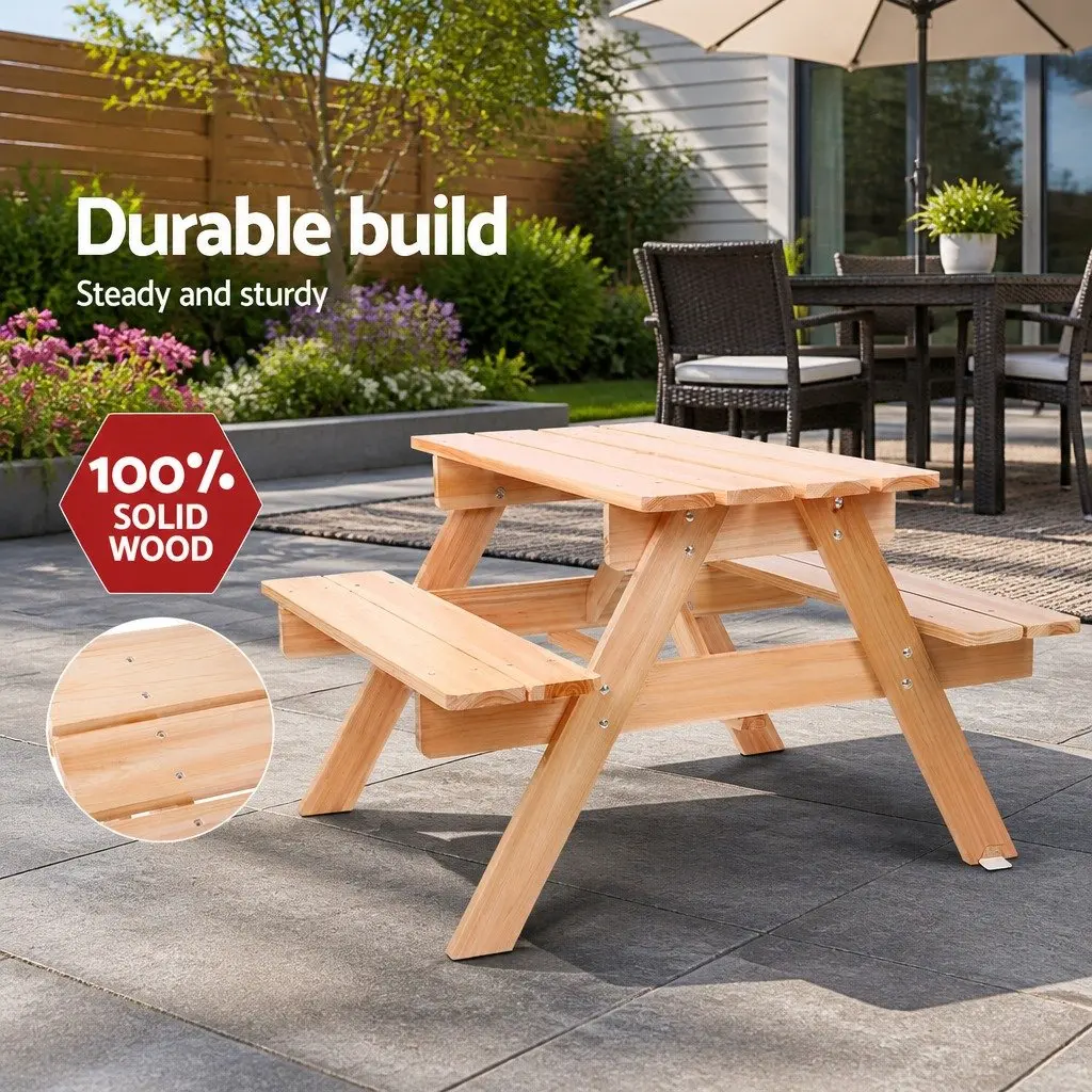 Outdoor Picnic Table and Bench Set for Kids' Spaces