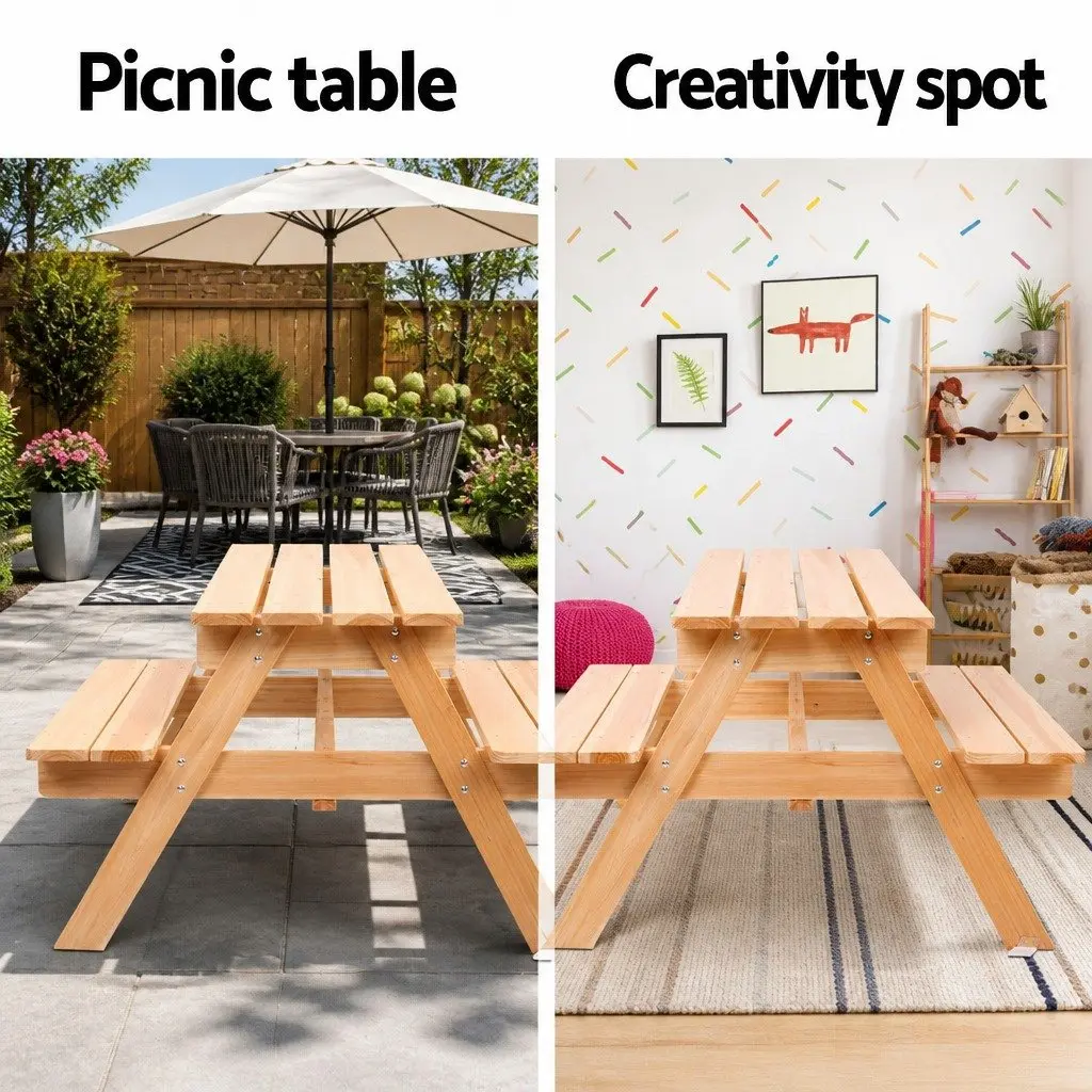 Outdoor Picnic Table and Bench Set for Kids' Spaces