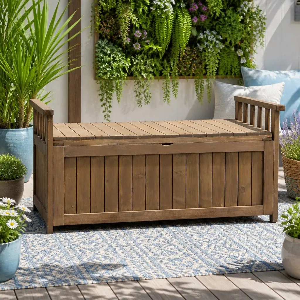 Storage Bench for Garden Tools and Patio Essentials