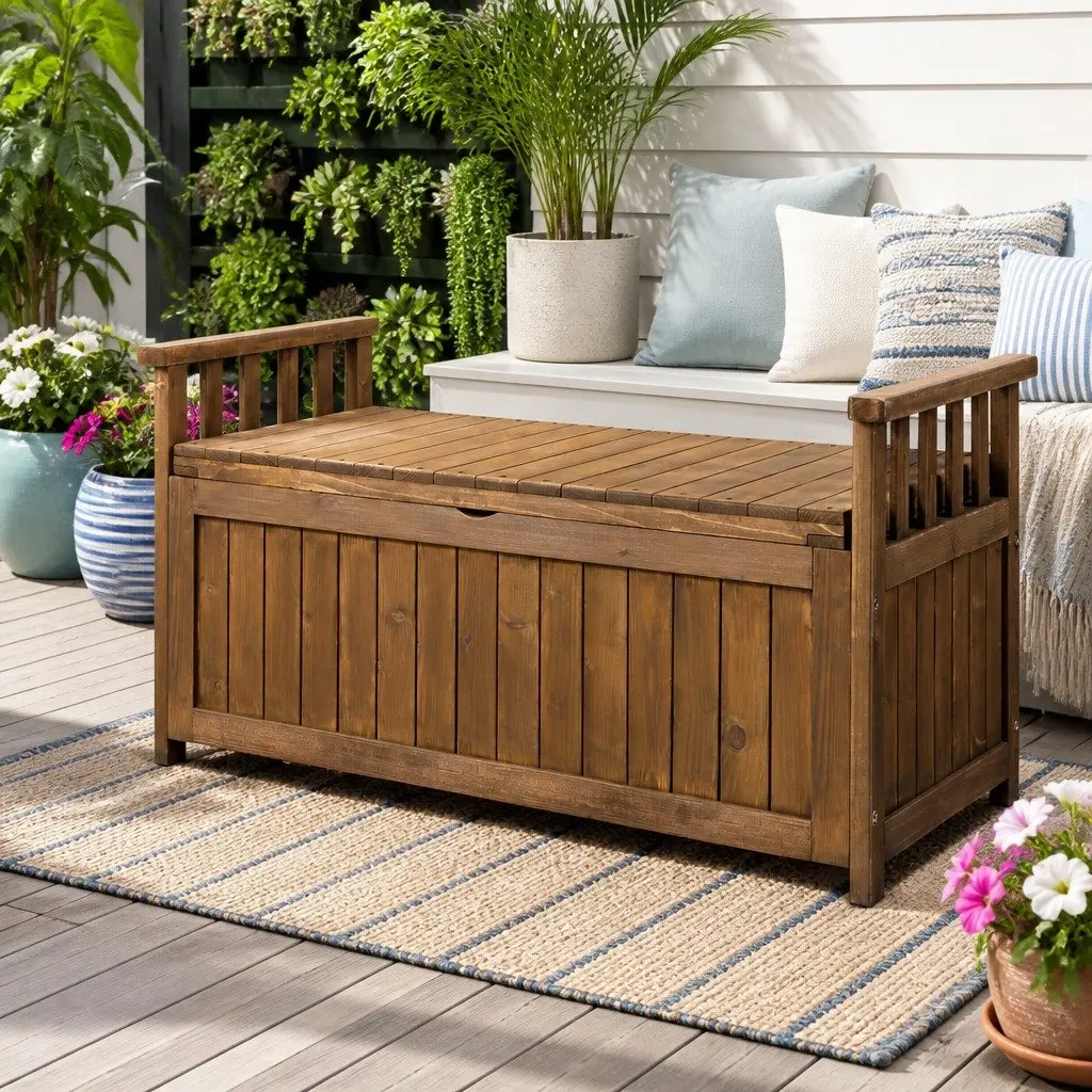 Storage Bench for Garden Tools and Patio Essentials