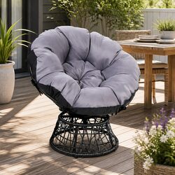 Practical Black Papasan Chair for Relaxation