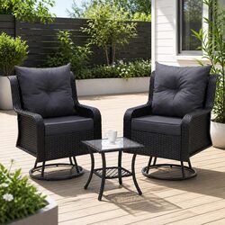 Versatile 3-Piece Outdoor Swivel Chair Set for Any Space