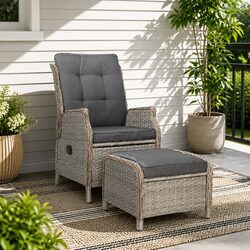 Wicker Recliner Chair and Ottoman: Ideal for Any Space