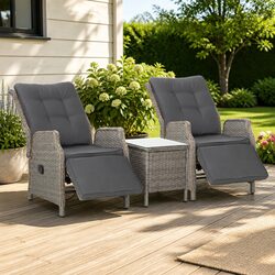 Perfect for Gardens and Patios: 3 Piece Recliner Set