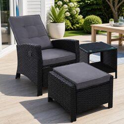 Practical Wicker Recliner Set for Any Living Space