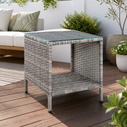 Practical Wicker Side Table for Indoor and Outdoor Use