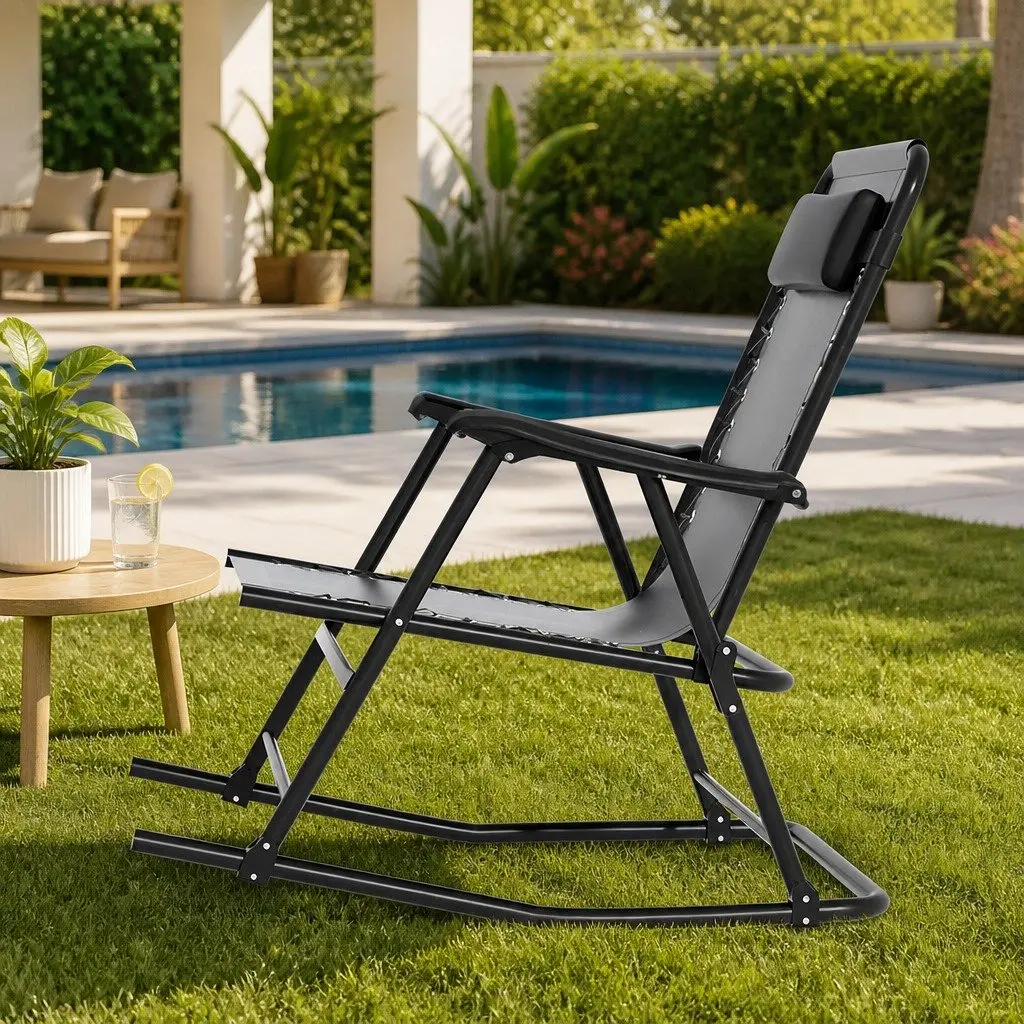 Folding Rocking Chair for Patio and Garden Use