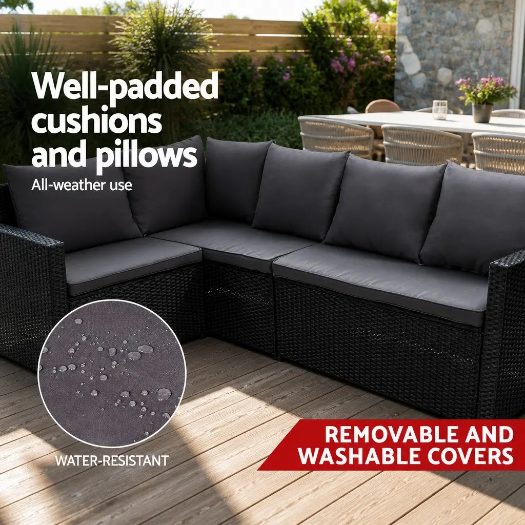 9-Seater Outdoor Dining Set with Bench and Cushions