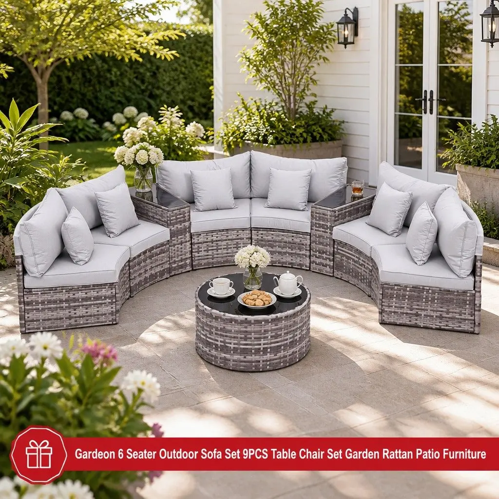 9-Piece Outdoor Sofa Set for Entertaining