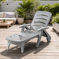 Practical Grey Sun Lounger for Various Settings