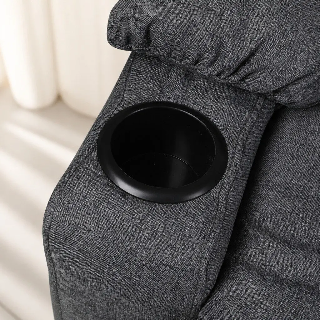 Electric Lift Recliner Chair Microfibre Grey Adjustable