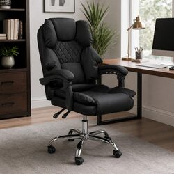 Gaming Chair Office Computer Black Tilting Reclining Executive Seat Wheels