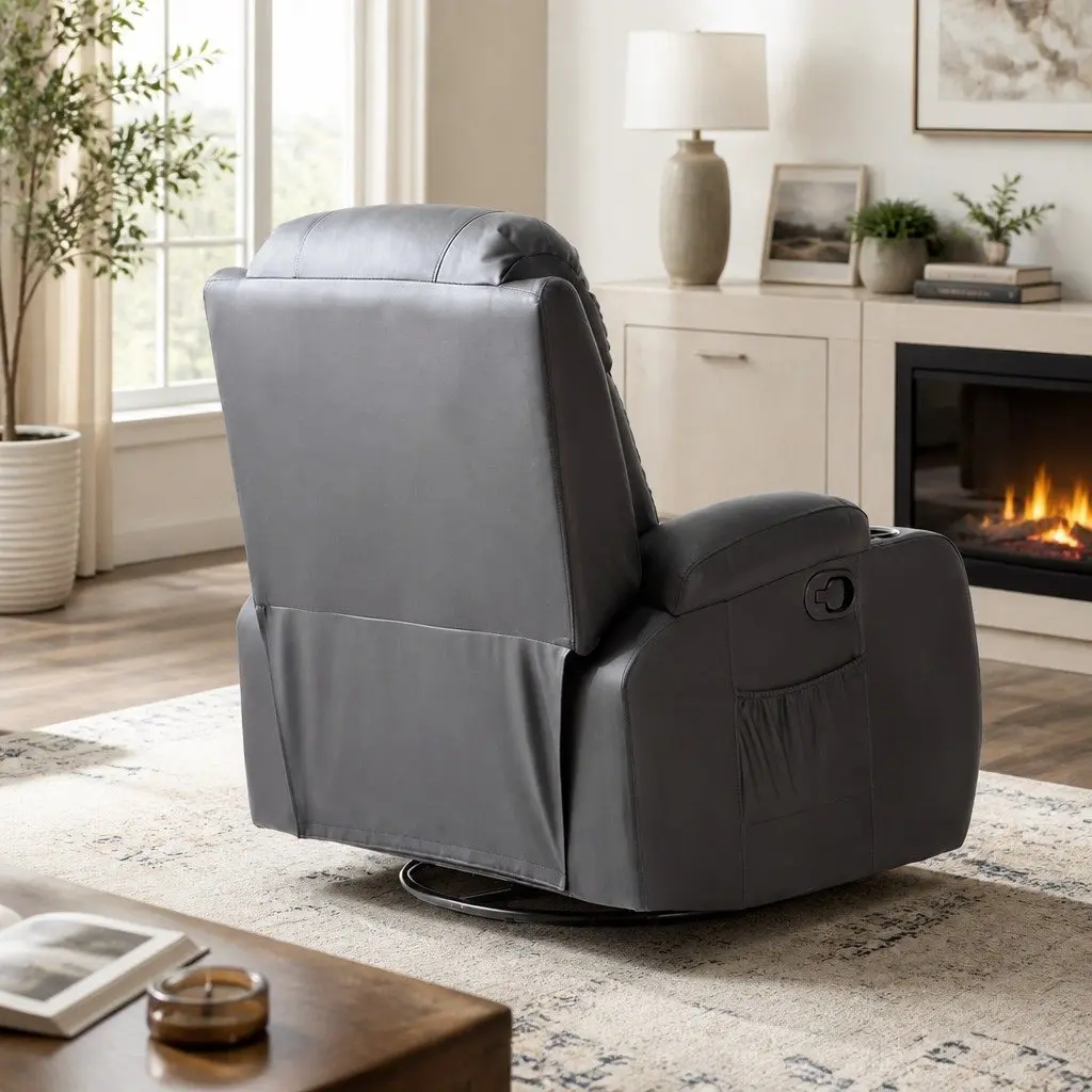 Massage Recliner Chair 360 Swivel Heated Lumbar Electric Full Body Relaxation
